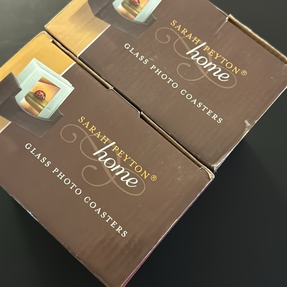 NEW: 2x Boxes SARAH Peyton Home - Glass Photo Coasters (8 Total) Housewarming - Picture 9 of 10